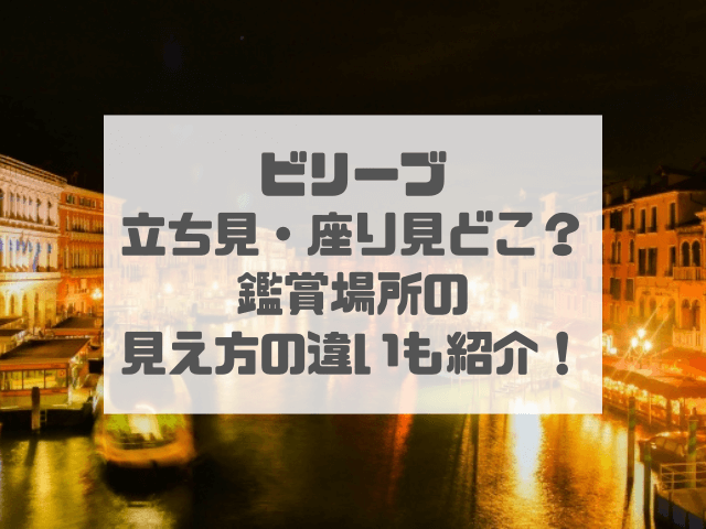 ビリーブの立ち見・座り見はどこ？鑑賞場所の見え方の違いも紹介！