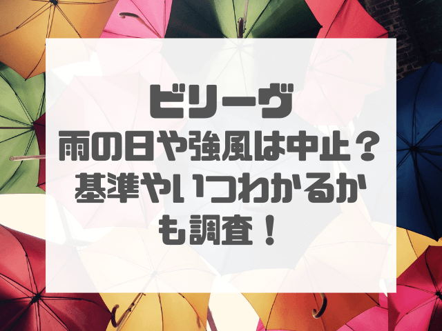 ビリーヴ雨の日や強風は中止？基準やいつわかるかも調査！