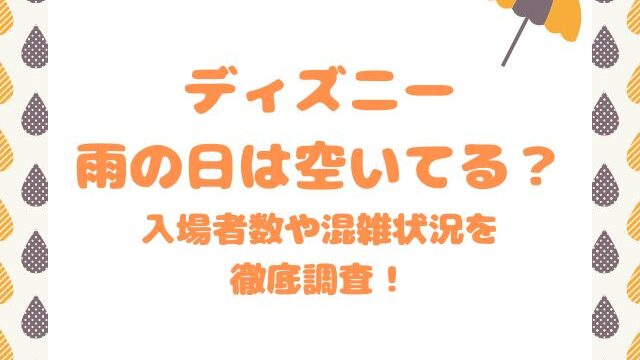 ディズニー雨の日空いてる？入場者数や混雑状況を徹底調査！